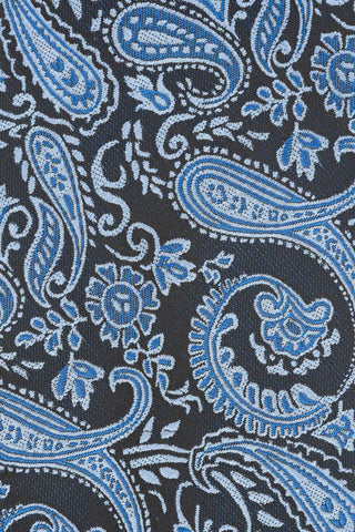 Blå & sort paisley slips