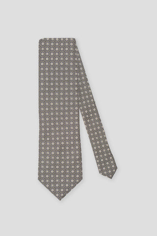 Brunt geometrisk silkeslips suitclub.dk