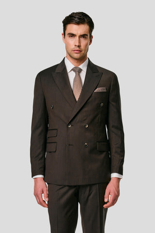 EXCLUSIVE brun dobbeltradet blazer