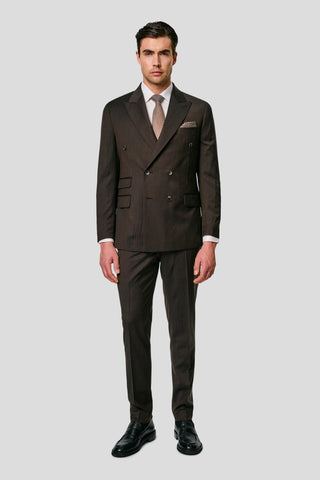 EXCLUSIVE brun dobbeltradet blazer