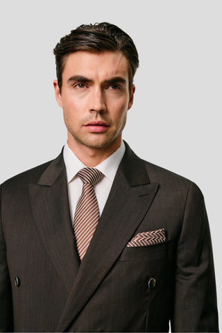 EXCLUSIVE brun dobbeltradet blazer