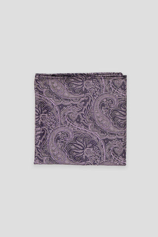 Lavendel paisley silkelommeklud suitclub.dk