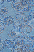 Lyseblåt paisley silkeslips