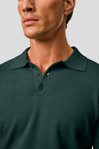 Mørkegrøn langærmet polo SUIT CLUB