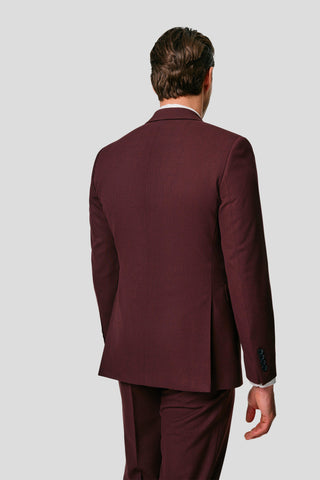 PRESTIGE bordeaux three-piece jakkesæt med tern PRESTIGE