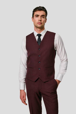 PRESTIGE bordeaux three-piece jakkesæt med tern PRESTIGE