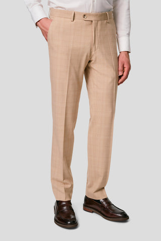 PRESTIGE sand jakkesæt med tern PRESTIGE