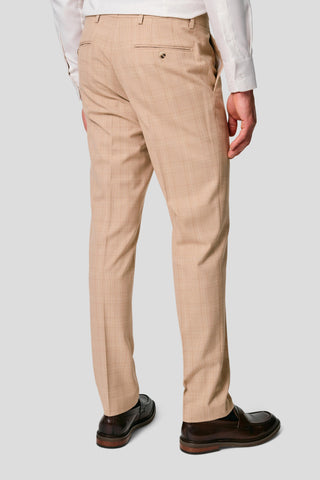 PRESTIGE sand jakkesæt med tern PRESTIGE