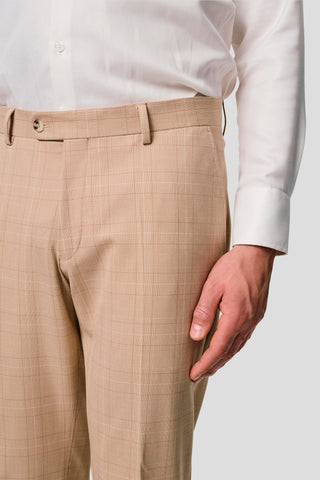 PRESTIGE sand jakkesæt med tern PRESTIGE