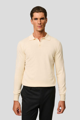 Off-white langærmet polo SUIT CLUB