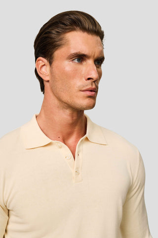 Off-white langærmet polo SUIT CLUB