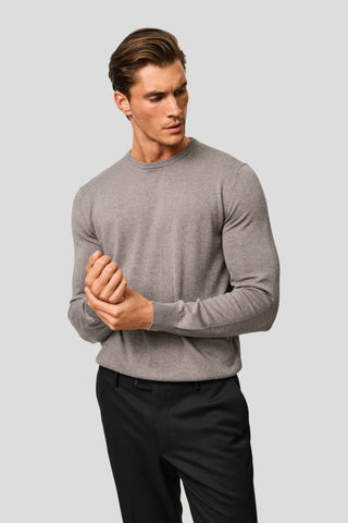 Grå o-neck striktrøje SUIT CLUB