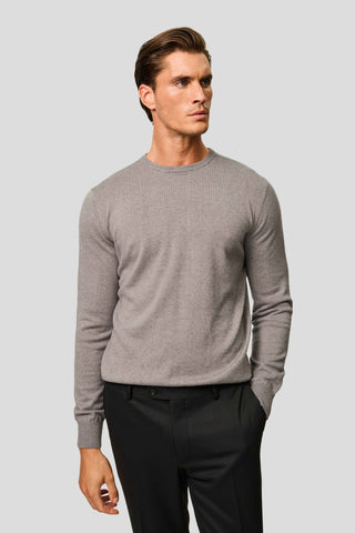Grå o-neck striktrøje SUIT CLUB