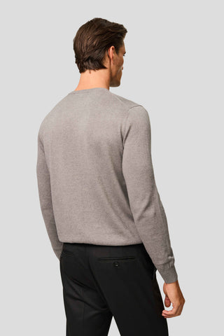 Grå o-neck striktrøje SUIT CLUB