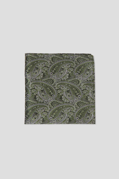 Grøn & hvid lommeklud med paisley Grøn & hvid lommeklud med paisley