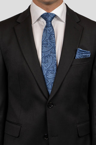 Blå paisley slips suitclub.dk