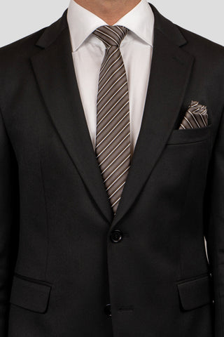 Brunt & hvid stribet slips suitclub.dk