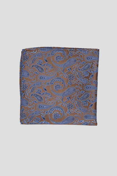 Brun & blå lommeklud med paisley Brun & blå lommeklud med paisley