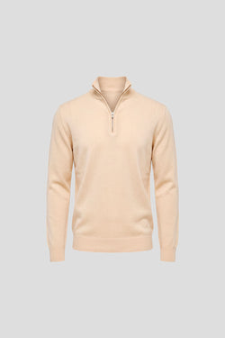 Off-white half-zip striktrøje