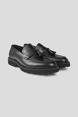 Sort chunky loafer med tassel