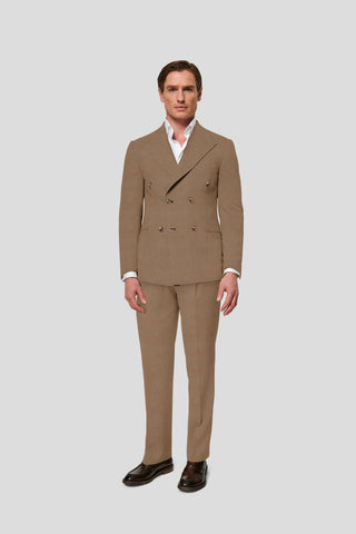 PRESTIGE brune straight fit hørbukser PRESTIGE