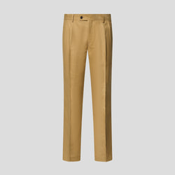 PRESTIGE camel hørhabitbukser