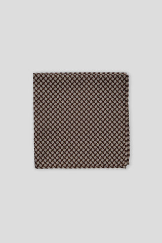 Brunt & beige geometrisk lommeklud