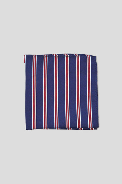 Navy & rødt stribet lommeklud Navy & rødt stribet lommeklud
