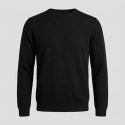Sort merino crew neck