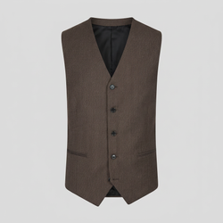 PREMIUM mørkebrun vest med sildeben