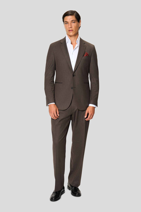 PREMIUM mørkebrun blazer med sildeben