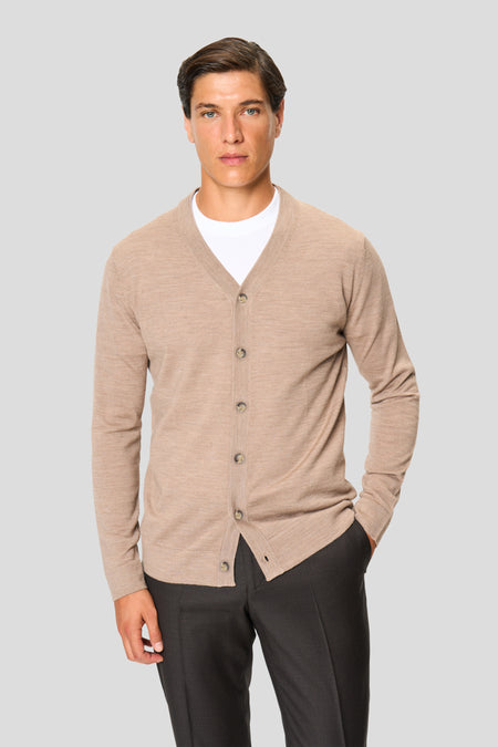 Sand merino cardigan