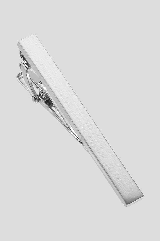 Børstet sølv slipsenål PVD