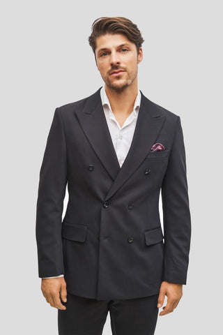 Tokyo sort dobbeltradet blazer - SUIT CLUB