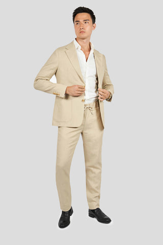 Sahara beige hørbukser - SUIT CLUB