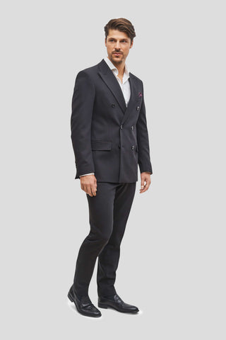 Tokyo sort dobbeltradet blazer - SUIT CLUB