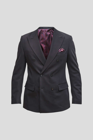 Tokyo sort dobbeltradet blazer - SUIT CLUB