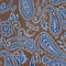 Brun & blå lommeklud med paisley