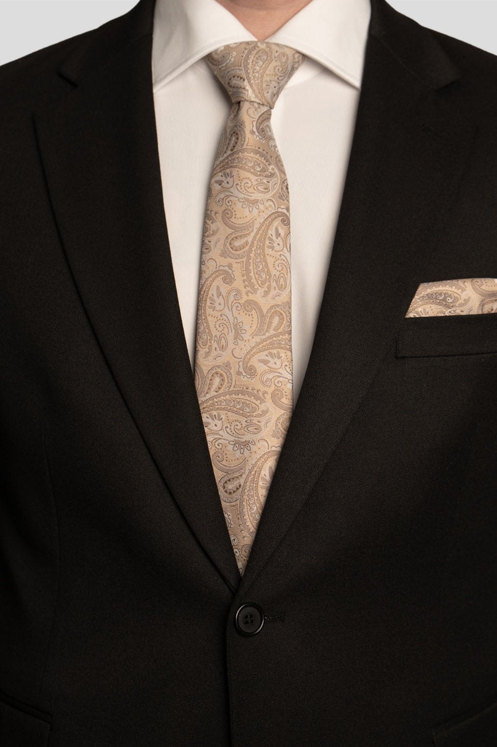 Slips & lommekluds pakke (Champagne paisley) suitclub.dk