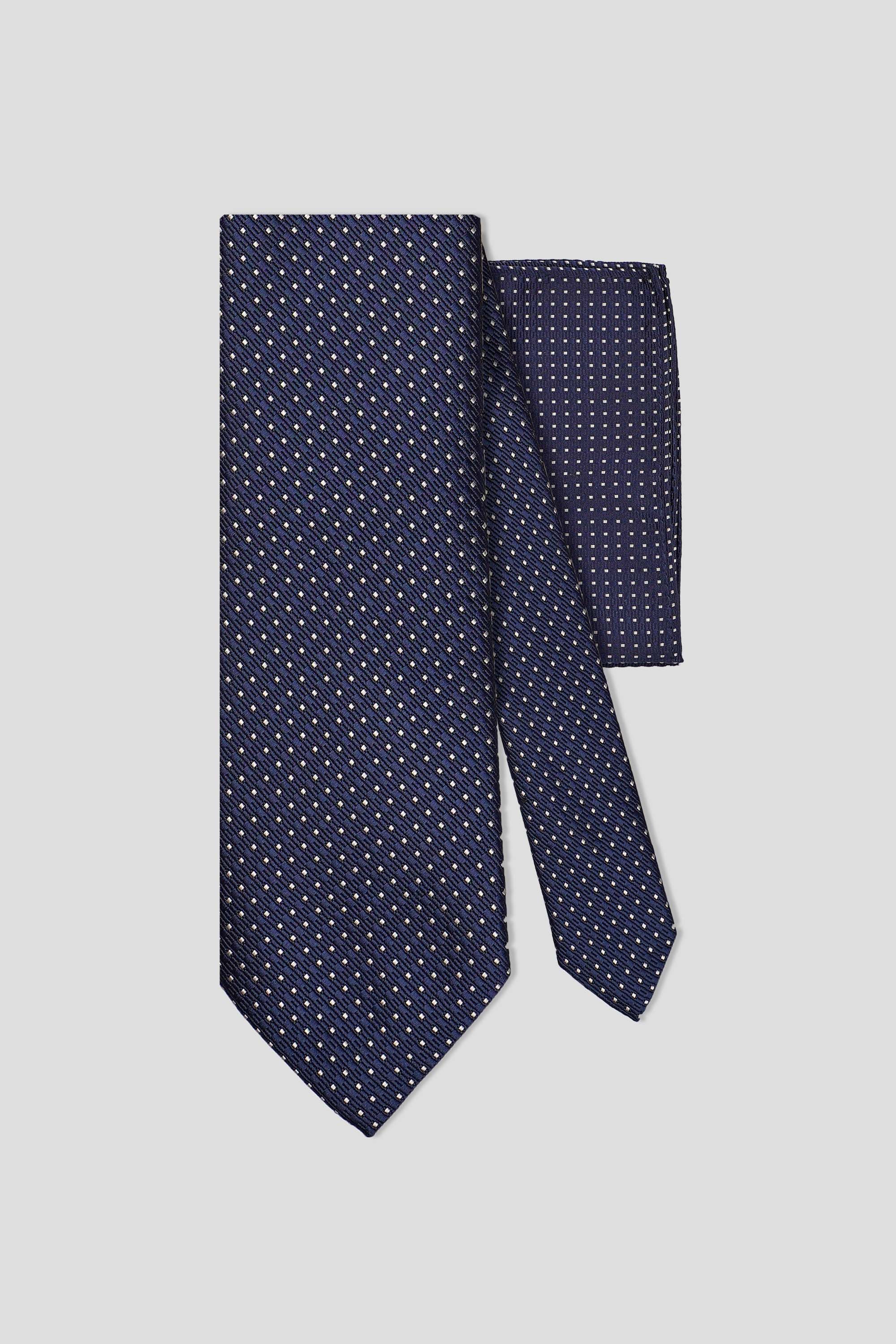 Slips & lommekluds pakke (Navy & guld prikket) suitclub.dk