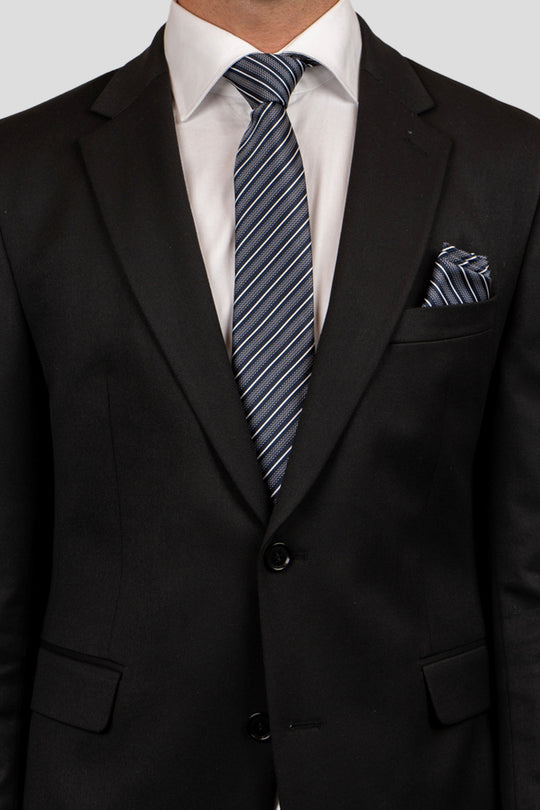 Slips & lommekluds pakke(Navy & hvid stribet) suitclub.dk
