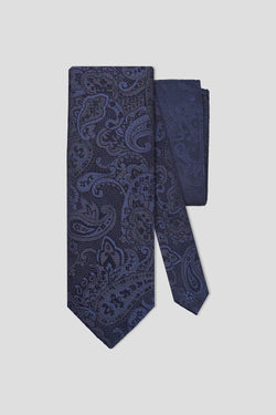 Slips & lommekluds pakke (Navy paisley)