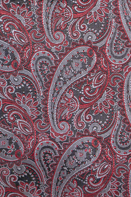 Slips & lommekluds pakke (Sort & rød paisley) suitclub.dk