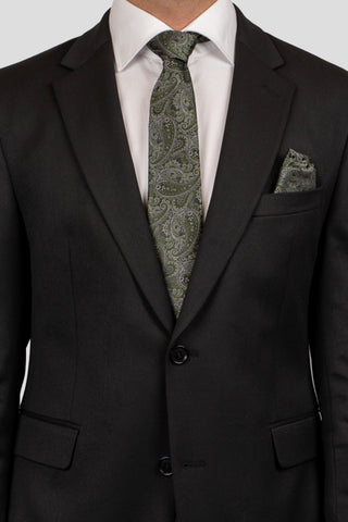 Accessory-pack (grøn & hvid paisley) på model - SUIT CLUB
