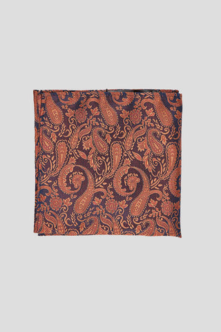 Orange & blå lommeklud med paisley suitclub.dk