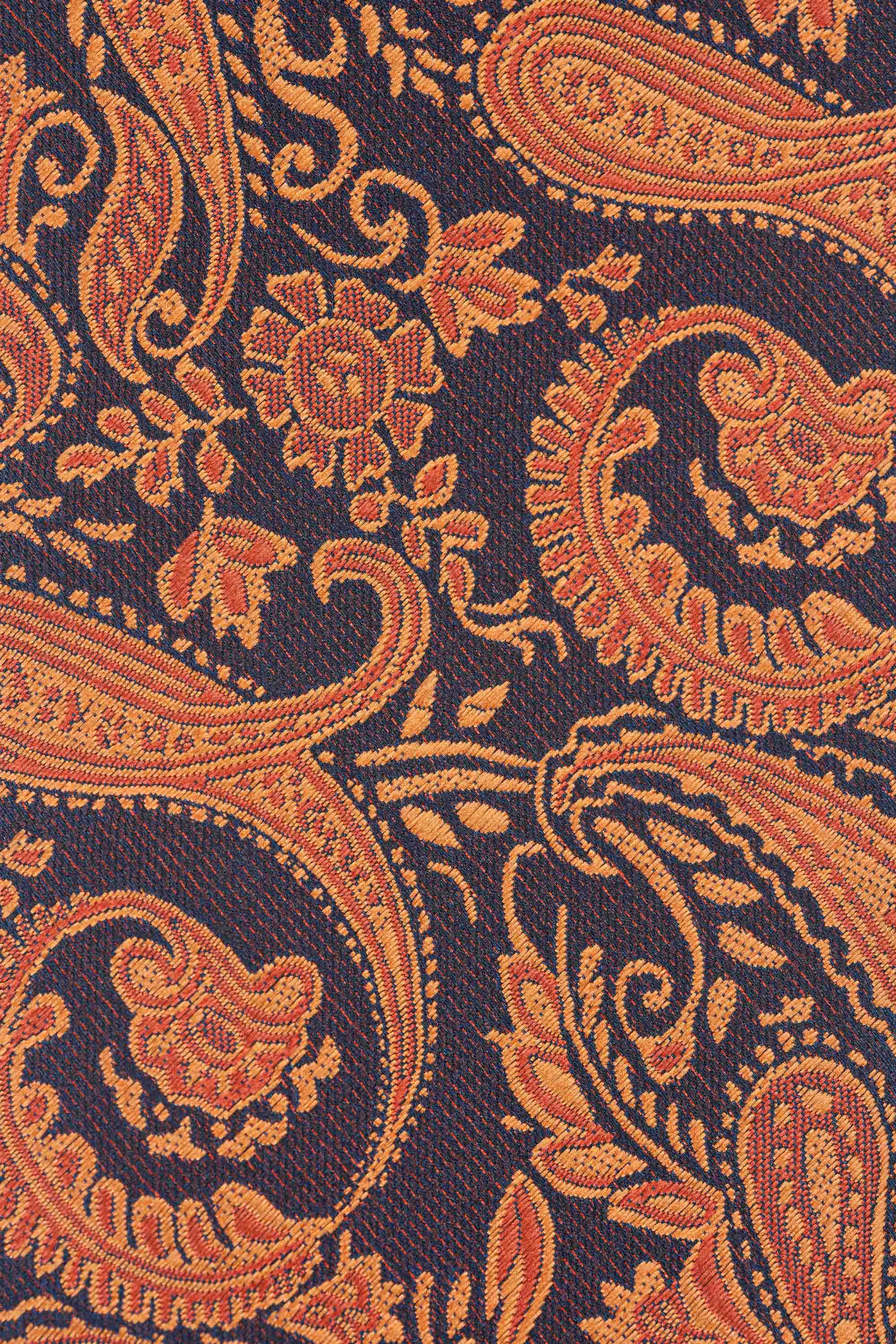 Orange & blå lommeklud med paisley PVD