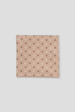 Beige blomstret lommeklud