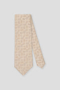 Beige dråbemønstret silkeslips