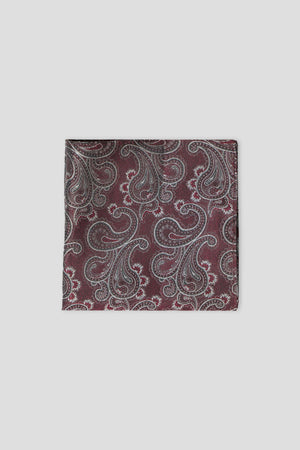 Bordeaux paisley silkelommeklud