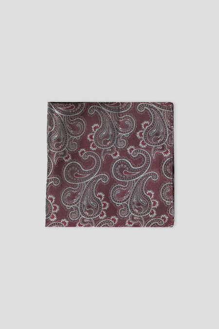 Bordeaux paisley silkelommeklud